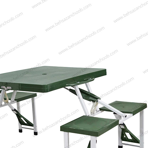 میز و صندلی چهارنفره تاشو رنگ سبز ارتشی A011