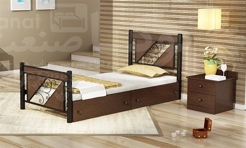 تخت تک نفره فلزی کلبه ای T 840