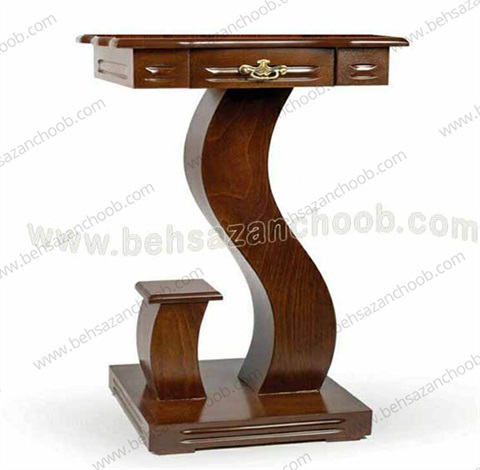 میز تلفن چوبی شکل S کد 306