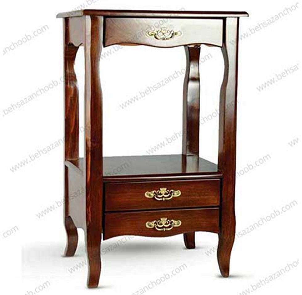 میز تلفن چوبی سه کشو کد 313