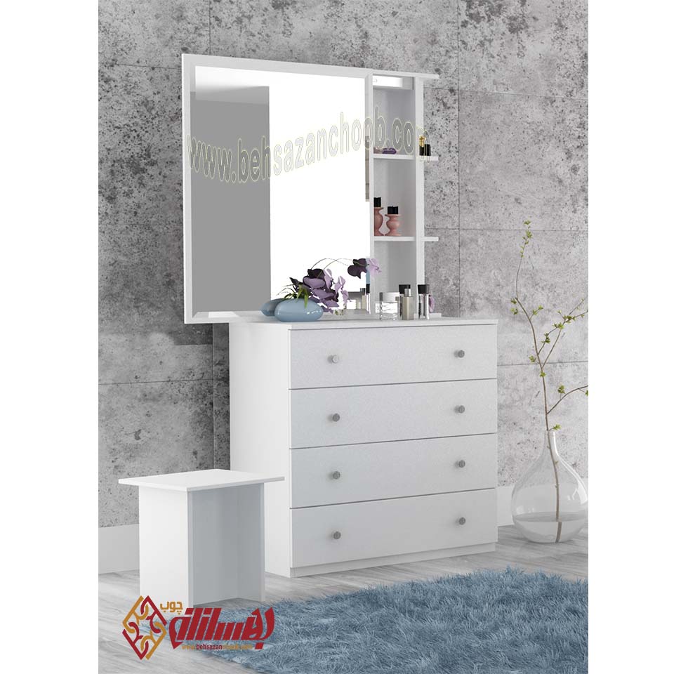 میز آرایش درب ریلی چهار کشو کد 204