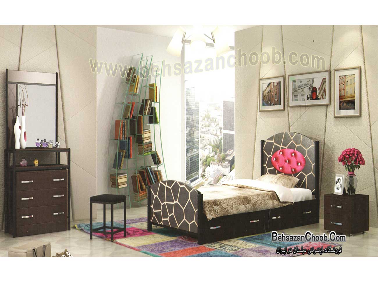 تخت تک نفره فلزی شقایق T 810