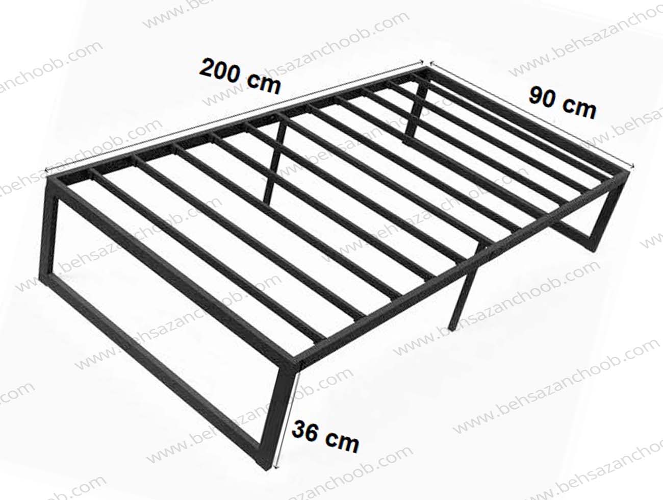 کفی تخت فلزی یک نفره base436