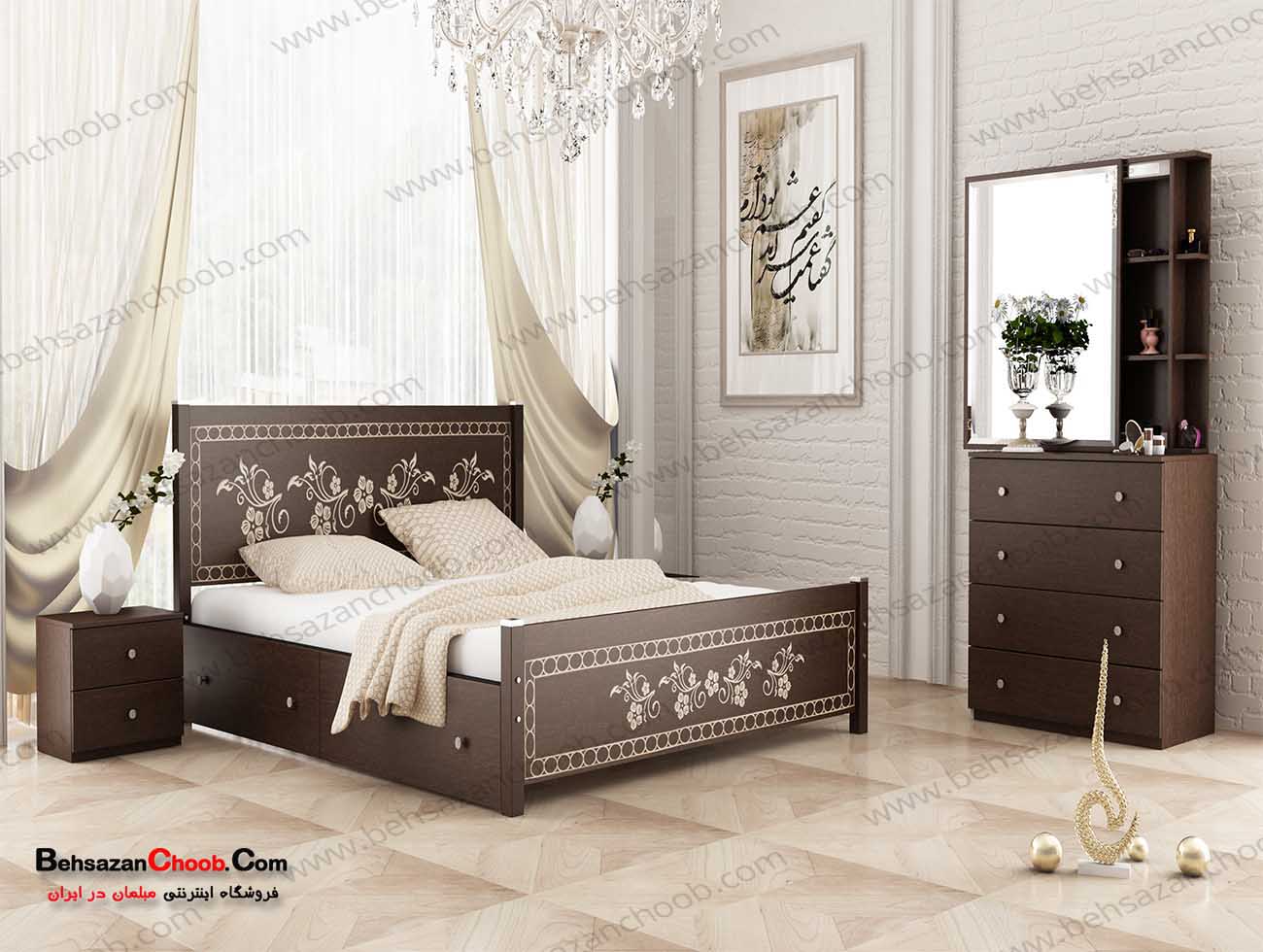 تخت خواب دونفره ارکیده TD3036
