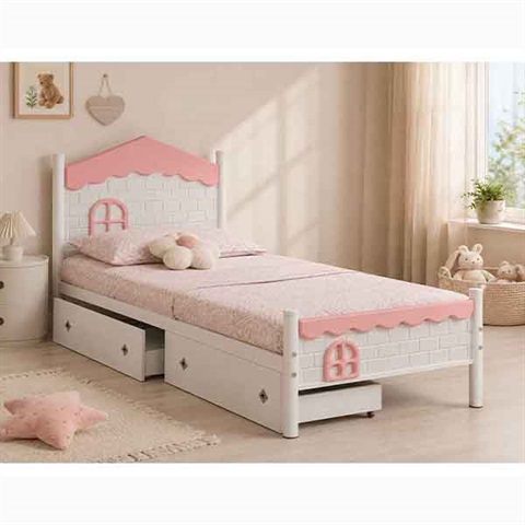 تخت یک نفره فلزی کلبه ای T158