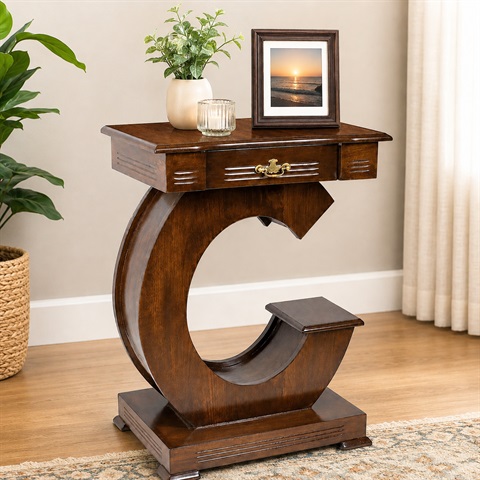میز تلفن چوبی شکل G کد 305