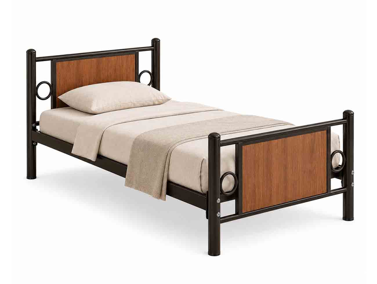 تخت یک نفره فلزی نما چوبی M900