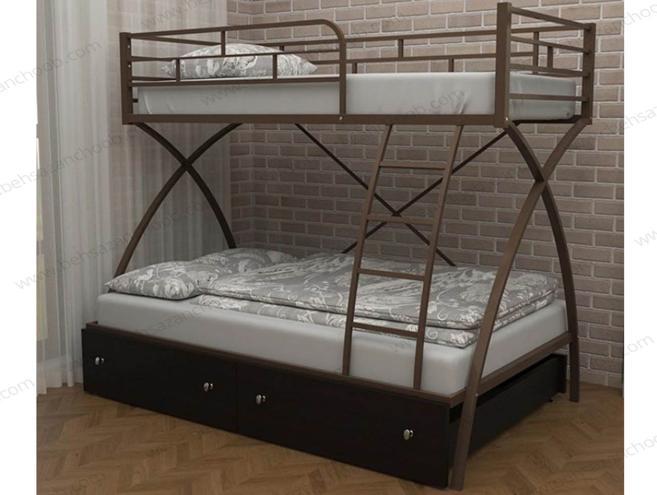 تخت دو طبقه فلزی مدل S1300