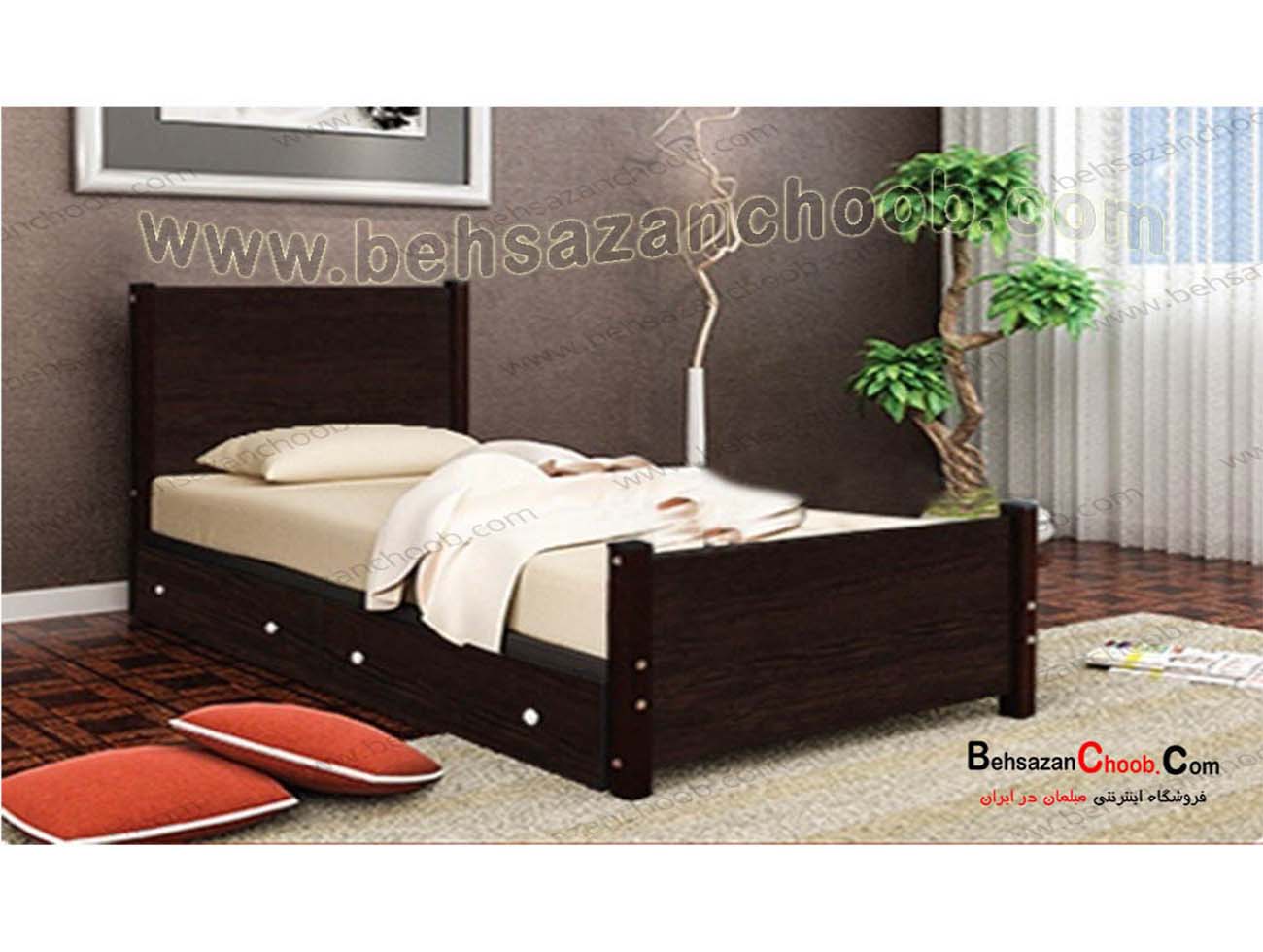 تخت تک نفره چوبی اسپانیایی T 880