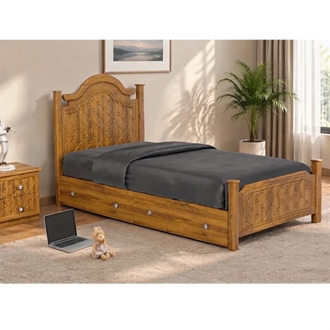 تخت یک نفره چوبی روژان T732