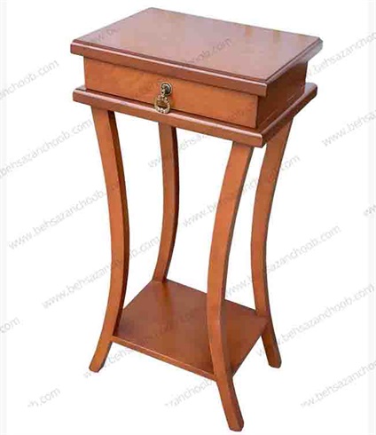 میز تلفن چوبی تک کشو دو طبقه کد 321