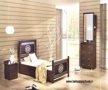 تخت تک نفره چوبی صدف 103 T